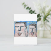 Carte Postale Père et Fils Embarrassants (expressionnisme) (Debout devant)