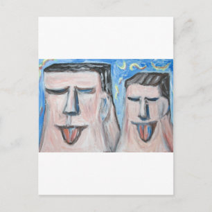 Carte Postale Père et Fils Embarrassants (expressionnisme)