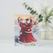 Carte Postale Père et mère Noël (Debout devant)