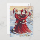 Carte Postale Père et mère Noël (Devant / Derrière)