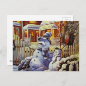 Carte Postale Père et son Snowman (Devant / Derrière)