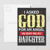 Carte Postale Père fille Ange - Amour de la famille (Devant / Derrière)