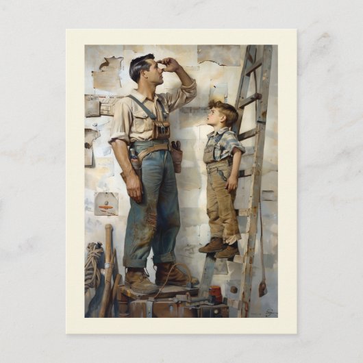 Carte Postale Père & Fils En Regard (Devant)