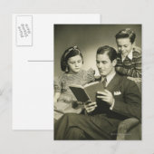 Carte Postale Père Lire le Fils (Devant / Derrière)