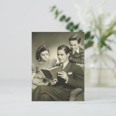 Carte Postale Père Lire le Fils (Debout devant)