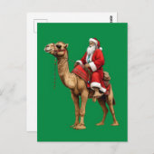 Carte Postale Père Noël à cheval sur un Camel (Devant / Derrière)