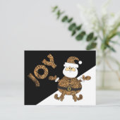Carte Postale Père Noël à impression léopard Joie (Debout devant)