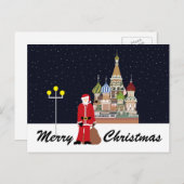 Carte postale père Noël à Moscou Noël (Devant / Derrière)