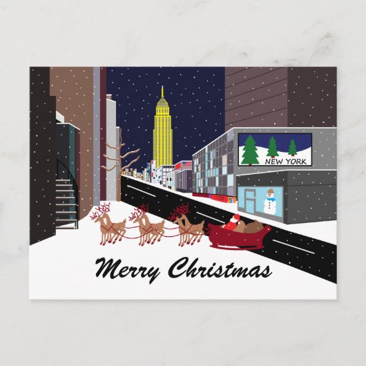 Carte postale père Noël à New York Noël (Devant)