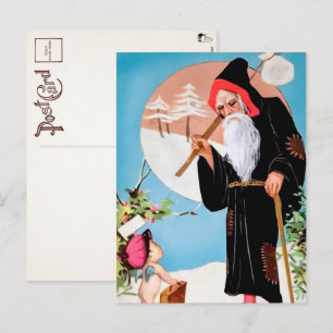 Carte postale Père Noël à Robes Noires Victorienne