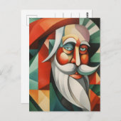 Carte Postale Père Noël Abstrait (Devant / Derrière)