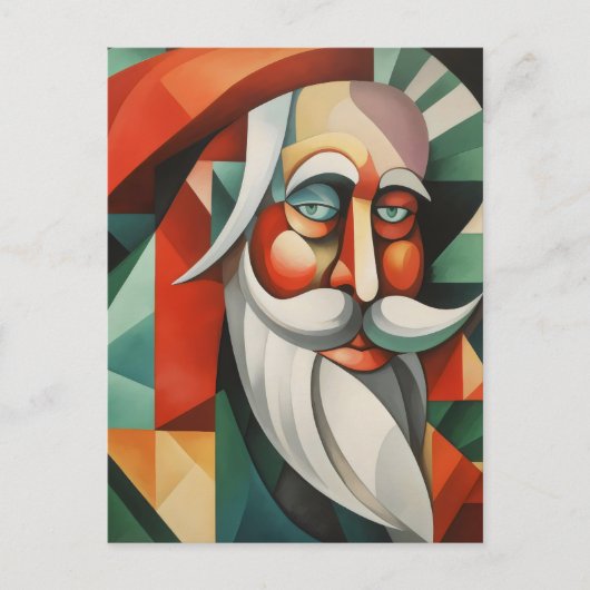 Carte Postale Père Noël Abstrait (Devant)