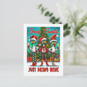 Carte Postale Père Noël Apporte Juste du Vin (Debout devant)