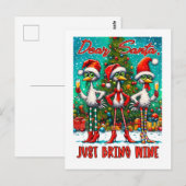 Carte Postale Père Noël Apporte Juste du Vin (Devant / Derrière)