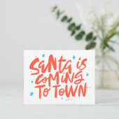 Carte Postale Père Noël arrive à Town Holiday Design (Debout devant)