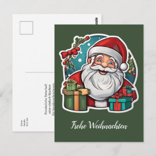 Carte Postale Père Noël avec des cadeaux - 