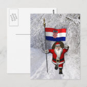 Carte Postale Père Noël Avec Drapeau De Croatie (Devant / Derrière)