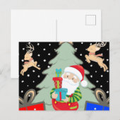 Carte Postale Père Noël avec présents (Devant / Derrière)