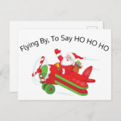 Carte postale Père Noël avion (Devant / Derrière)