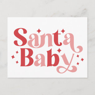 Carte Postale Père Noël Baby - Typographie de Noël rétro