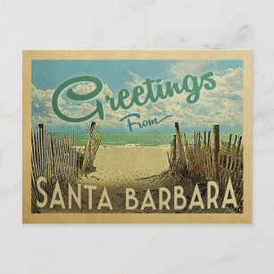 Carte Postale Père Noël Barbara Beach Vintage voyage