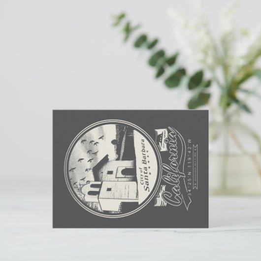 CARTE POSTALE PÈRE NOËL BARBARA CALIFORNIE (Debout devant)