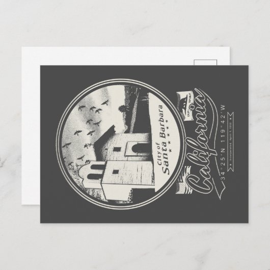 CARTE POSTALE PÈRE NOËL BARBARA CALIFORNIE (Devant / Derrière)