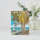 Carte Postale Père Noël Barbara, Californie (Debout devant)