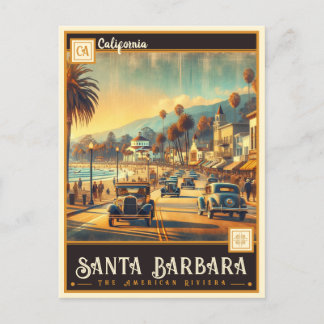 Carte Postale Père Noël Barbara, Californie | VINTAGE