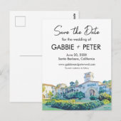 Carte Postale Père Noël Barbara Courthouse aquarelle Enregistrer (Devant / Derrière)