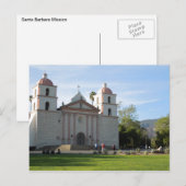 Carte Postale Père Noël Barbara Mission, Californie (Devant / Derrière)