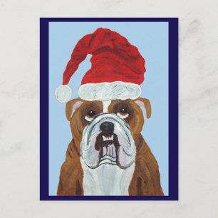 Carte Postale Père Noël Bouledogue