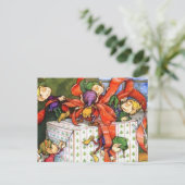 Carte Postale Père Noël Busy Elves à Noël (Debout devant)