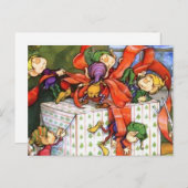 Carte Postale Père Noël Busy Elves à Noël (Devant / Derrière)