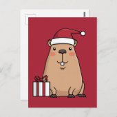 Carte Postale Père Noël Capybara Holiday Fun (Devant / Derrière)