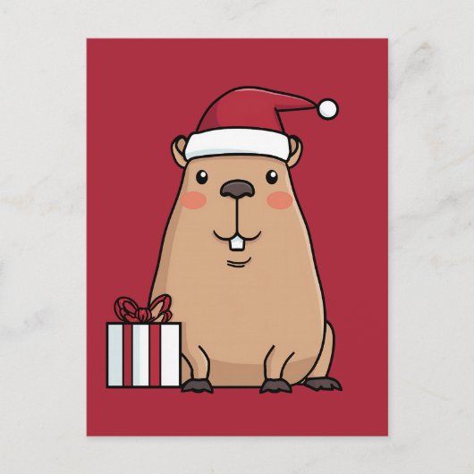 Carte Postale Père Noël Capybara Holiday Fun (Devant)