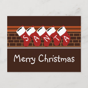 Carte postale père Noël Christmas Stockings