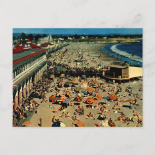 Carte Postale Père Noël Cruz Beach, Californie Vintage