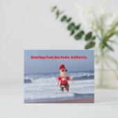 Carte postale - Père Noël dans les vagues (Debout devant)