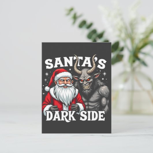 Carte Postale Père Noël Dark Side Christmas Evil Krampus (Debout devant)