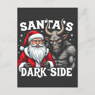 Carte Postale Père Noël Dark Side Christmas Père Noël Krampus De