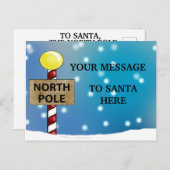 Carte Postale Père Noël du pôle Nord (Devant / Derrière)