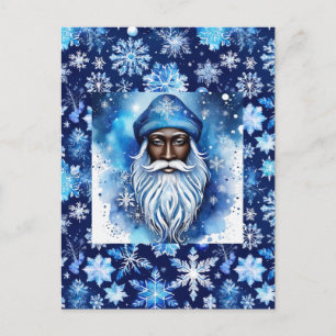 Carte Postale Père Noël en bleu