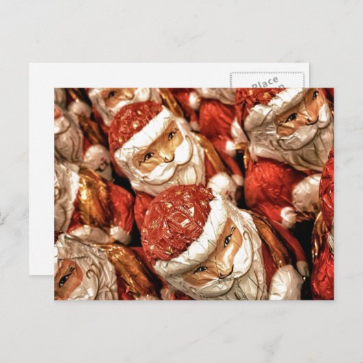 Carte postale Père Noël en bois (Devant / Derrière)