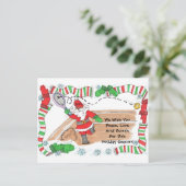 Carte postale - Père Noël en cour (Debout devant)