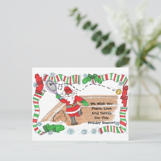 Carte postale - Père Noël en cour (Debout devant)