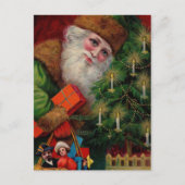 Carte postale père Noël en vert (Devant)