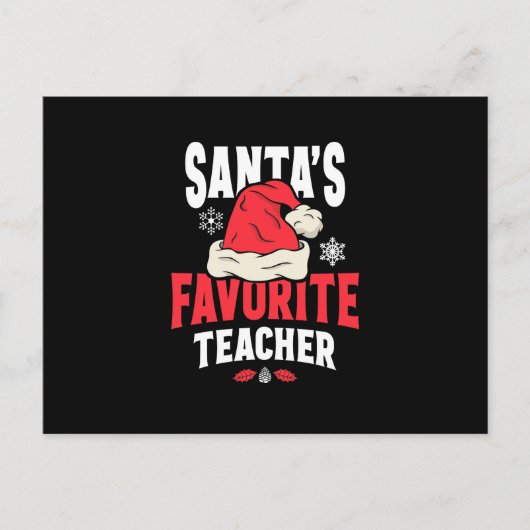 Carte Postale Père Noël Enseignant préféré Noël Père Noël (Devant)