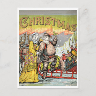 Carte Postale Père Noël est prêt pour la saison de Noël, vintage