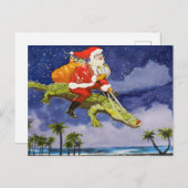 Carte Postale Père Noël et Alligator (Devant / Derrière)
